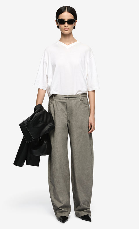 COLE V NECK TEE - IVORY