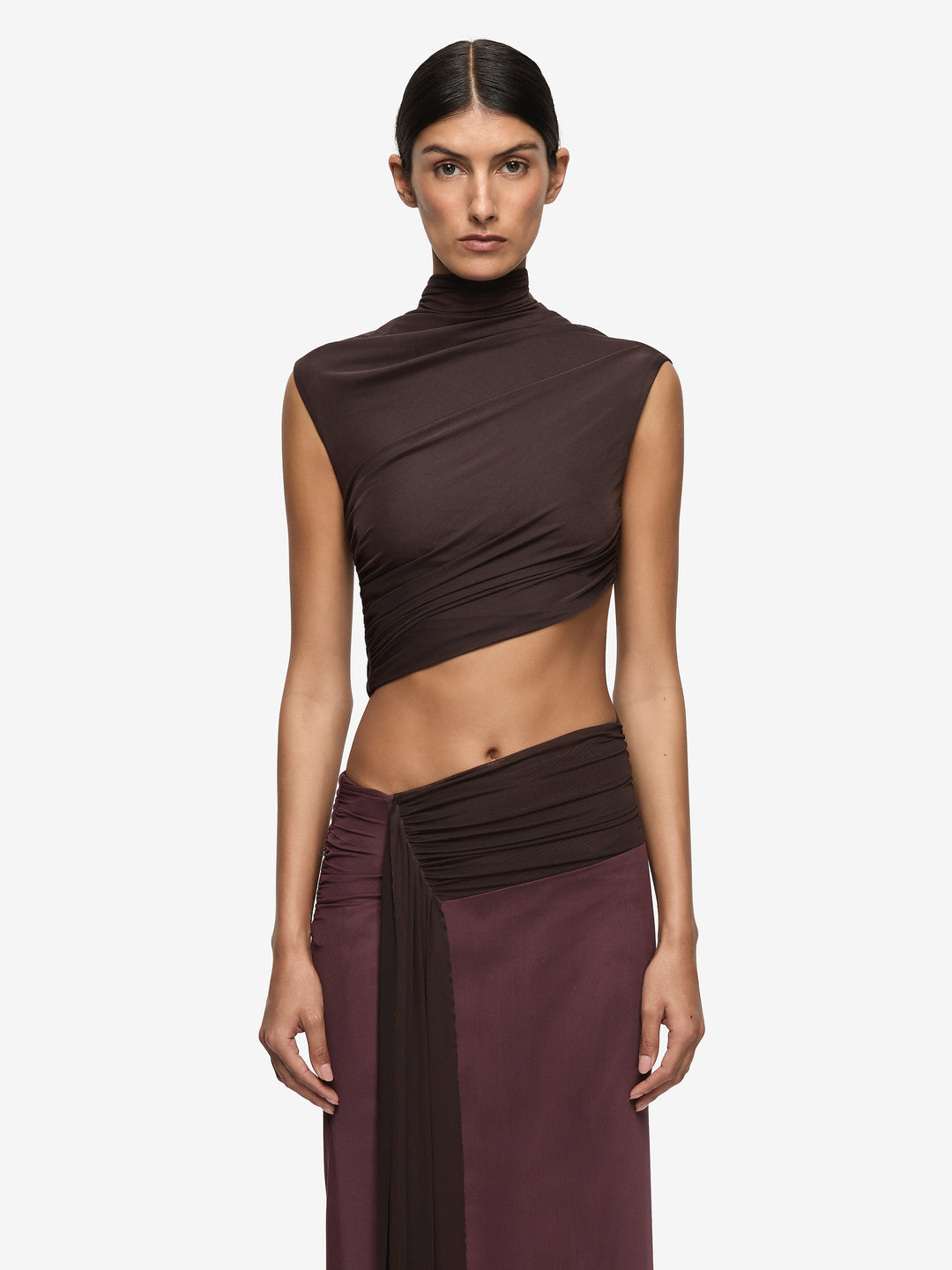CONNI MAXI DRESS - AUBERGINE/DARK CHOC