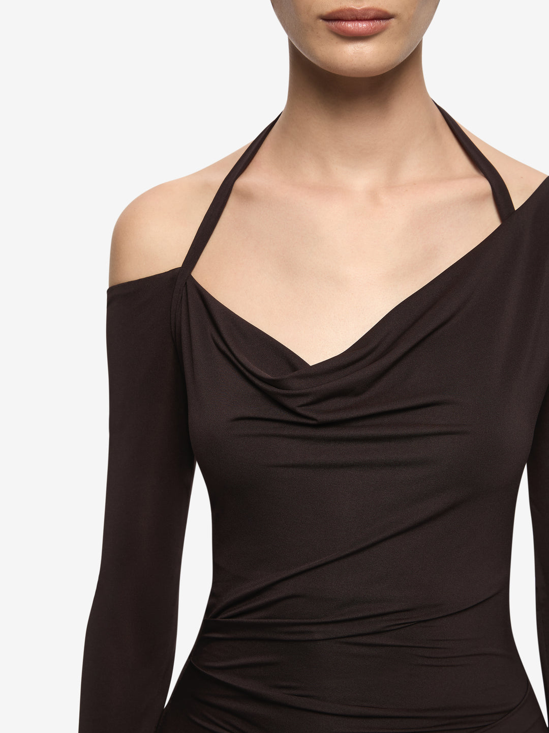 COURT LONG SLEEVE MAXI DRESS - DARK CHOCOLATE