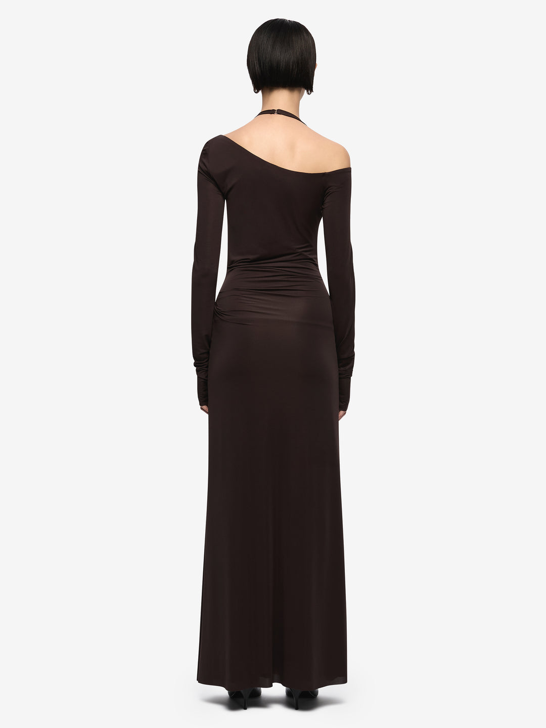 COURT LONG SLEEVE MAXI DRESS - DARK CHOCOLATE