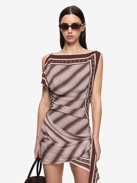 EVELY MINI DRESS  - GEO SCARF PRINT