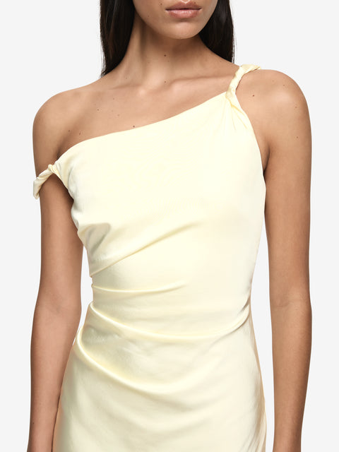 LUNETTA TWIST STRAP DRESS - ICE YELLOW