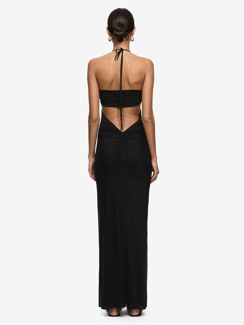 DELILA SPIRAL MAXI DRESS - BLACK