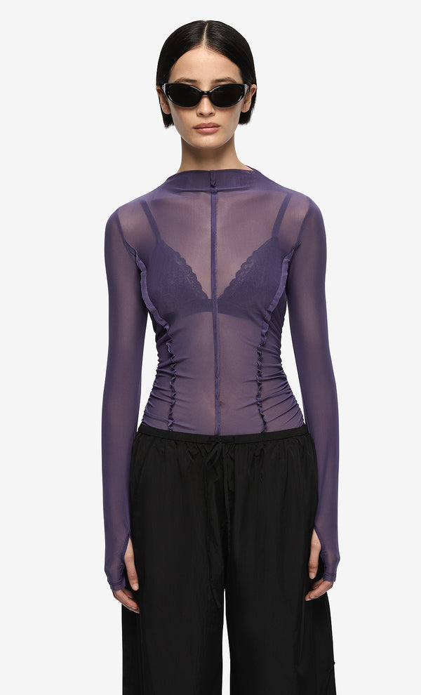 DELILA LONG SLEEVE TOP - AMETHYST
