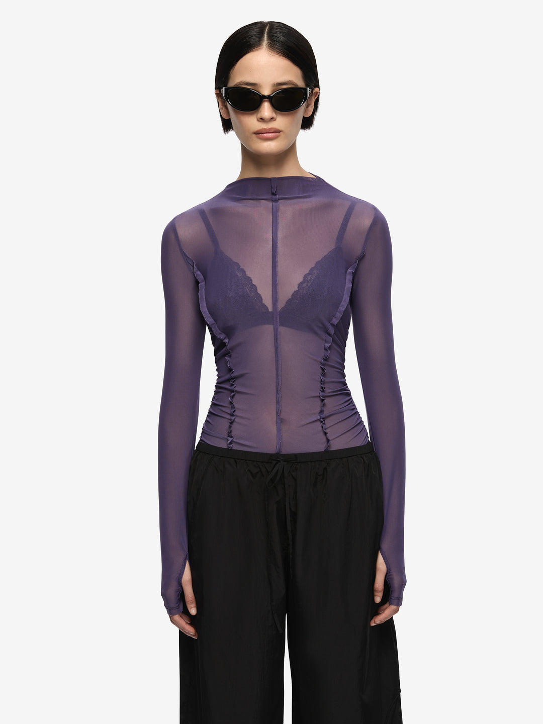 DELILA LONG SLEEVE TOP - AMETHYST