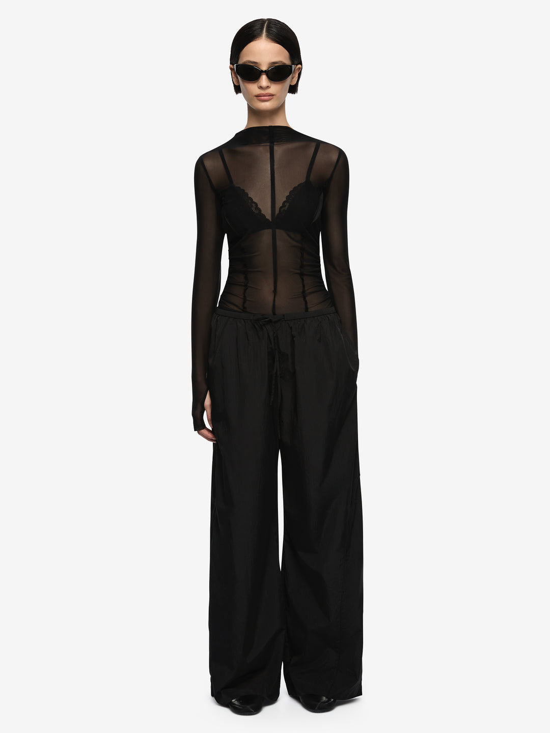 DELILA LONG SLEEVE TOP - BLACK