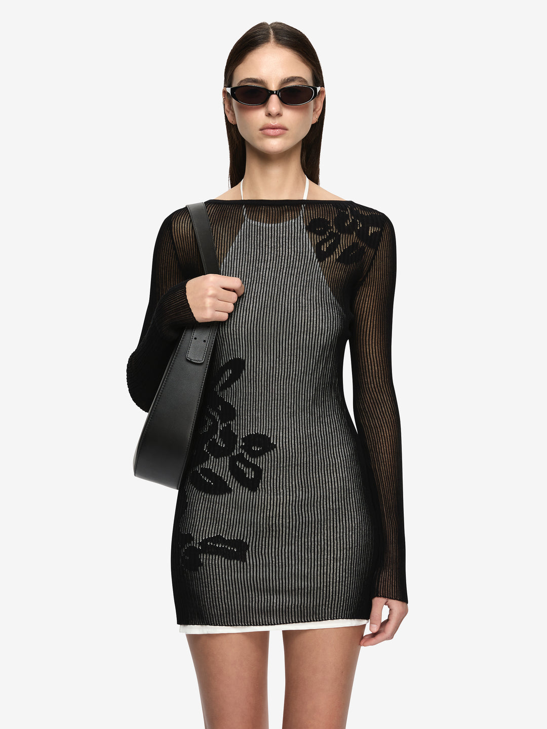 KORALI MINI DRESS - BLACK/IVORY