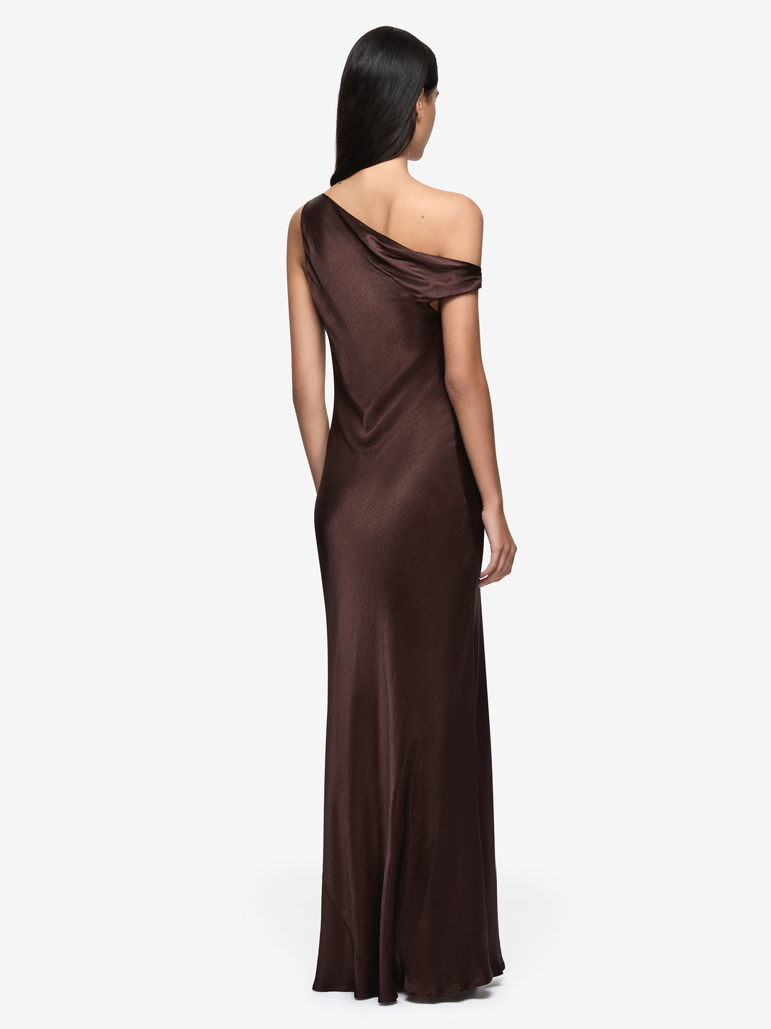 SOL ASYM DRESS - DARK CHOCOLATE