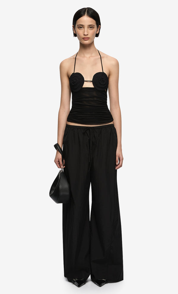 DELILA SPIRAL TOP - BLACK