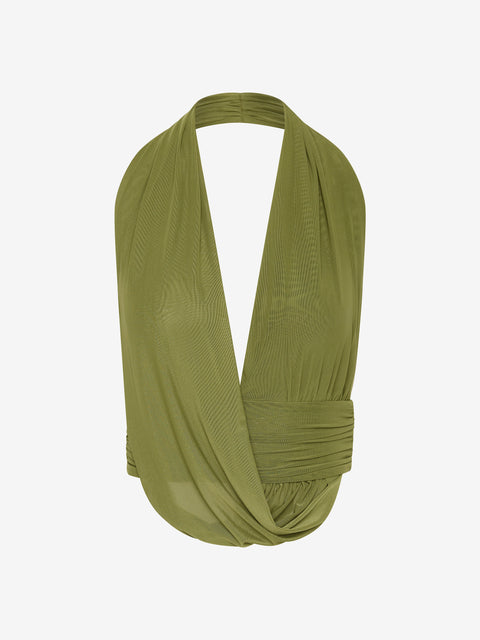 IRIS HALTER TOP  - FERN