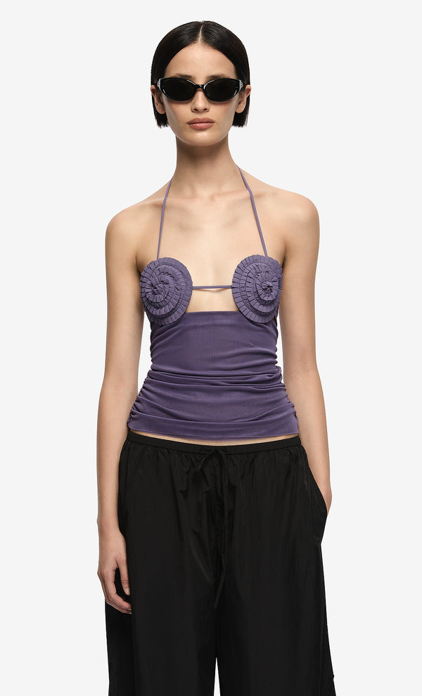 DELILA SPIRAL TOP - AMETHYST