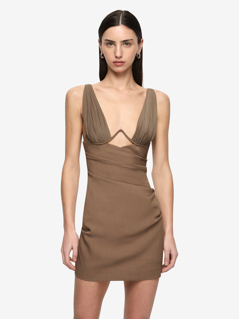 MIKA MINI DRESS - TAUPE