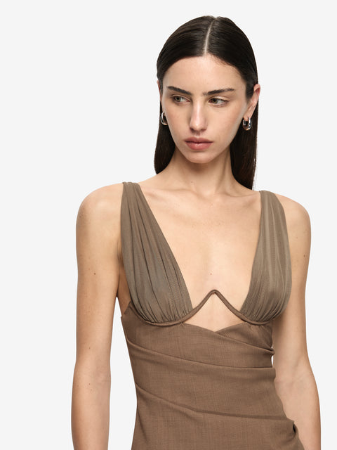 MIKA MINI DRESS - TAUPE