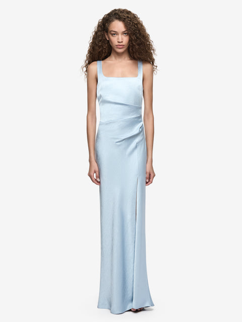 THE DREAMER SQUARE NECK DRESS - DUSTY BLUE