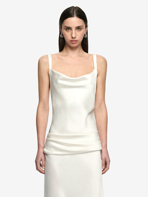 MELODY COWL NECK MAXI DRESS - IVORY