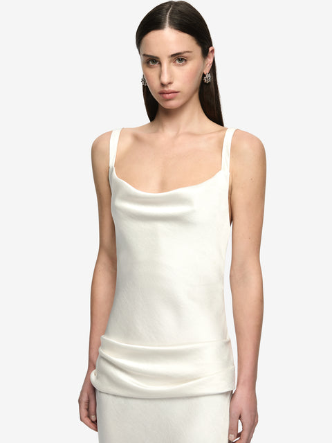 MELODY COWL NECK MAXI DRESS - IVORY