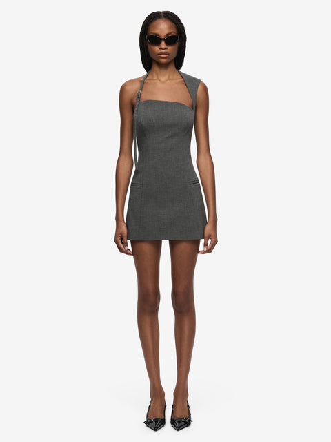 ESTELLE MINI DRESS - CHARCOAL