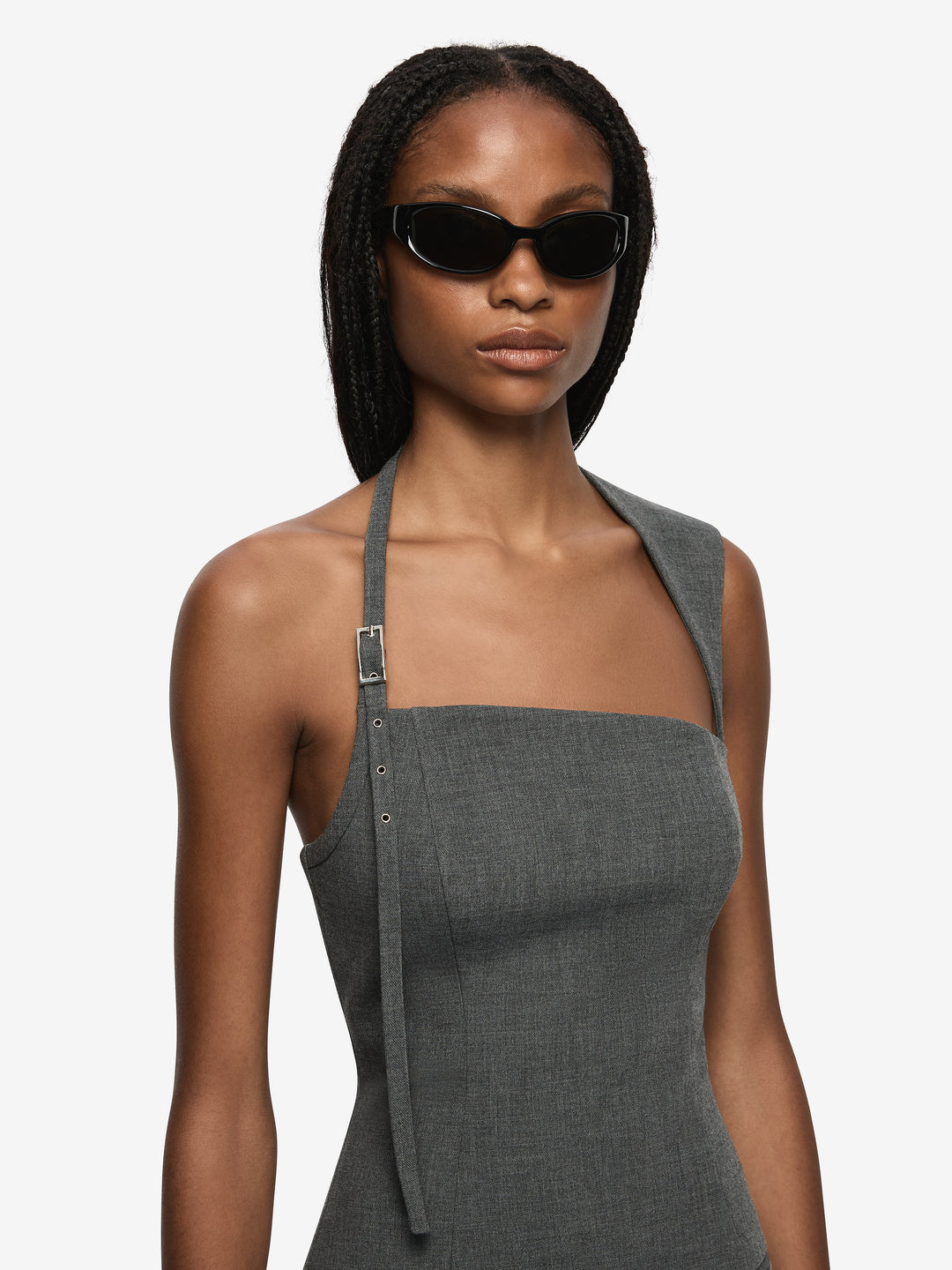 ESTELLE MINI DRESS - CHARCOAL