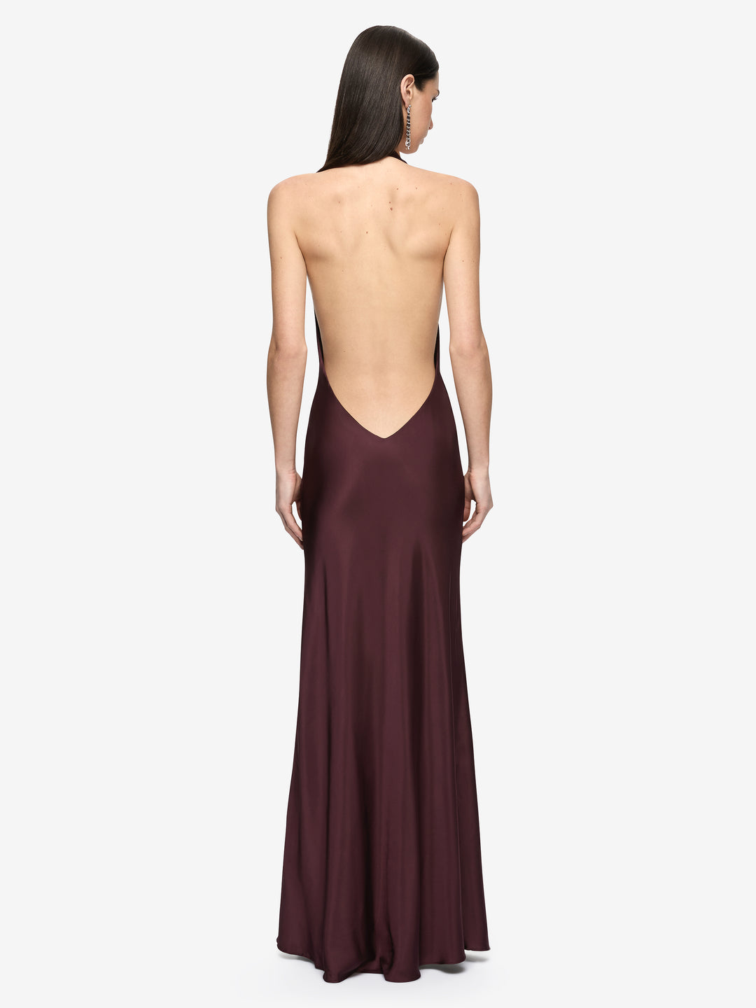 MYA V MAXI DRESS  - AUBERGINE