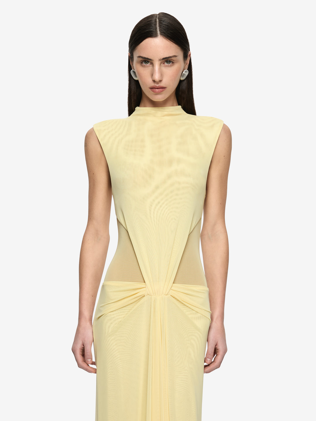 ODEA GATHERED MAXI DRESS - LEMON CREAM