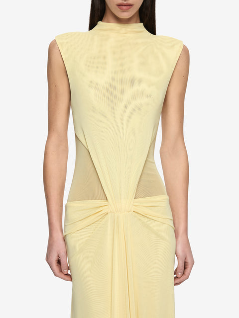 ODEA GATHERED MAXI DRESS - LEMON CREAM