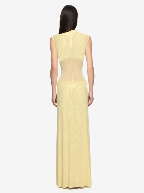 ODEA GATHERED MAXI DRESS - LEMON CREAM