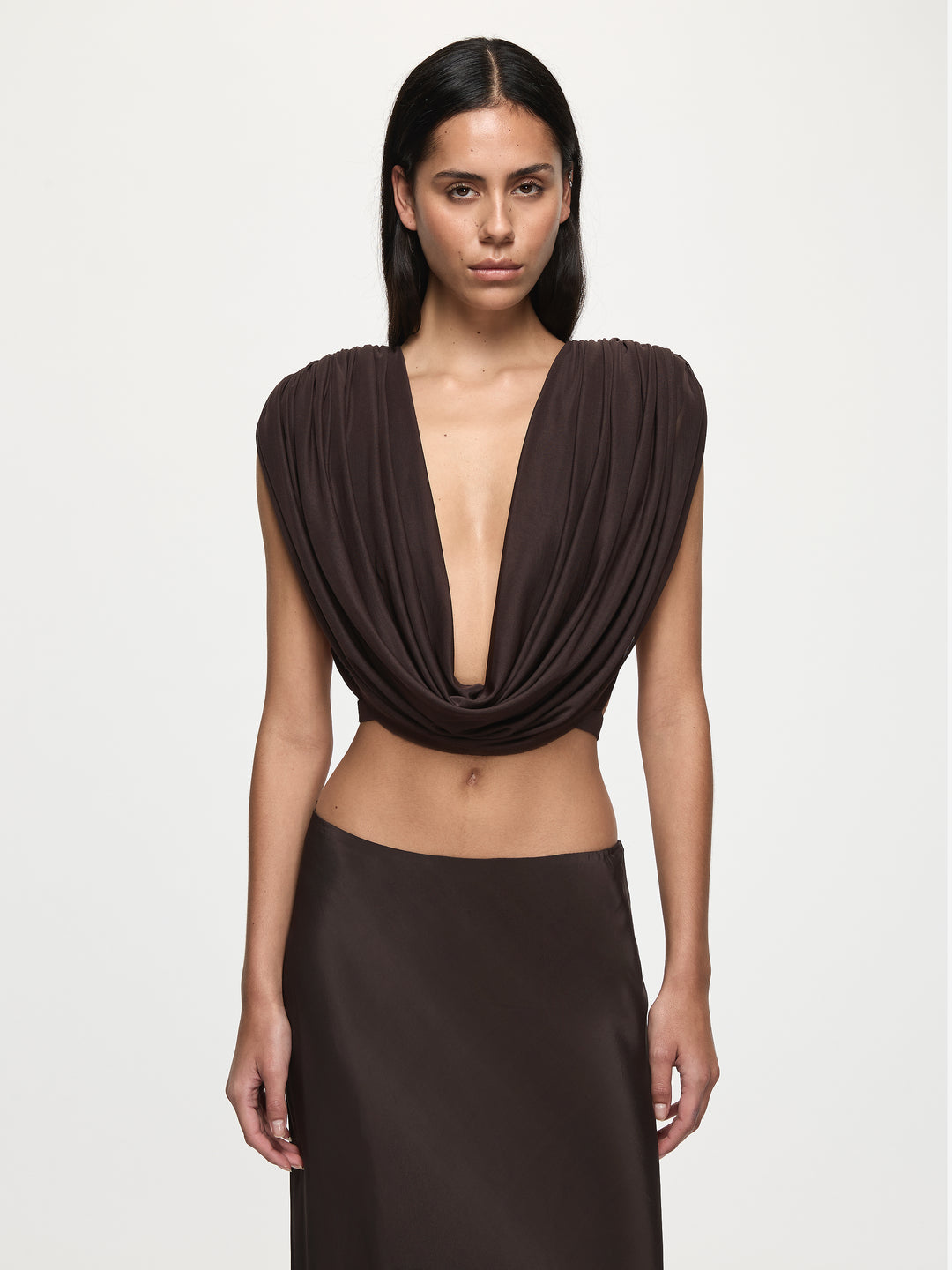 KATARINA MAXI SKIRT - DARK CHOCOLATE