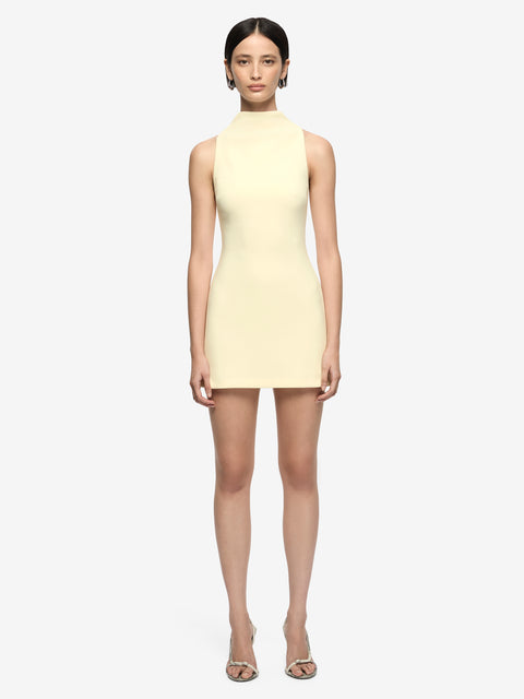 GEMMA RACER MINI DRESS - LEMON SORBET