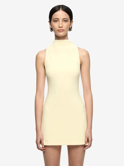 GEMMA RACER MINI DRESS - LEMON SORBET
