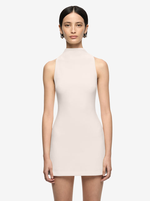 GEMMA RACER MINI DRESS - VANILLA BEAN