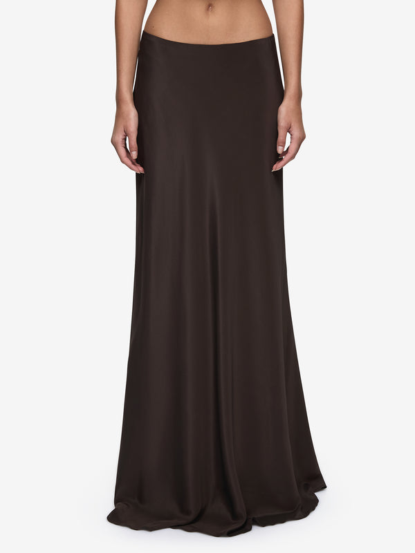 KATARINA MAXI SKIRT - DARK CHOCOLATE