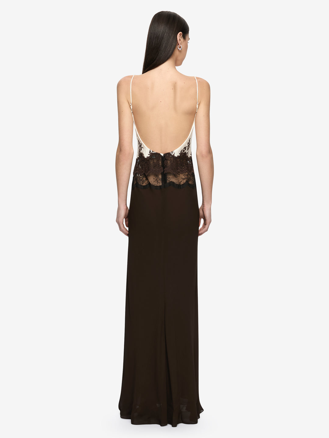 ORSINA SCOOP MAXI DRESS - BITTER CHOC/BUTTERCREAM
