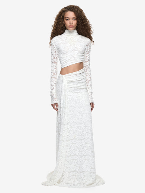 PINA LONG SLEEVE GOWN - IVORY