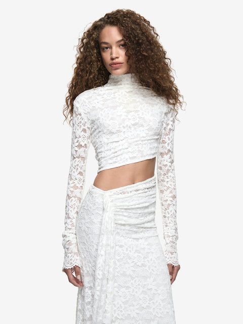PINA LONG SLEEVE GOWN - IVORY