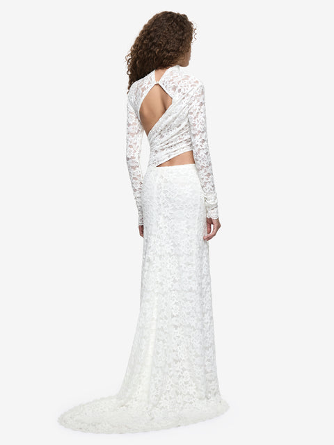 PINA LONG SLEEVE GOWN - IVORY