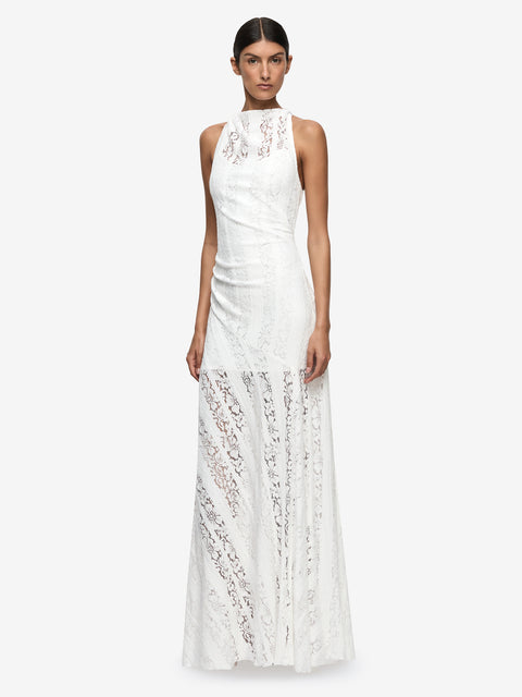 HENRIETTA HIGH NECK MAXI DRESS - WHITE
