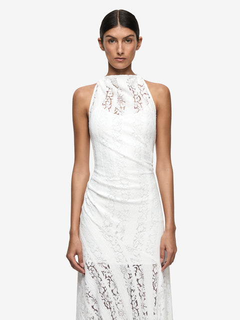 HENRIETTA HIGH NECK MAXI DRESS - WHITE