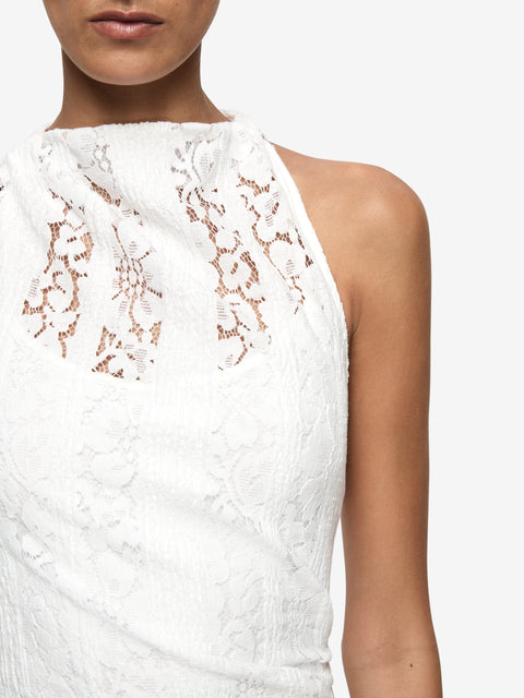HENRIETTA HIGH NECK MAXI DRESS - WHITE