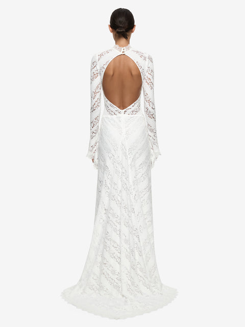 HENRIETTA LONG SLEEVE GOWN - WHITE