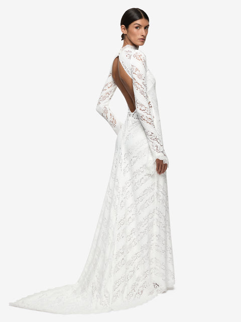HENRIETTA LONG SLEEVE GOWN - WHITE