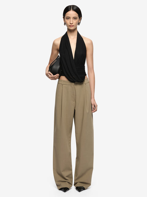 IRIS HALTER TOP  - BLACK