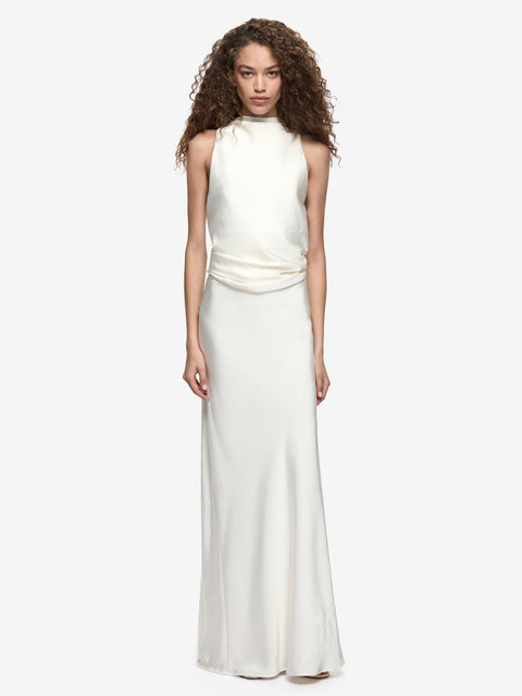 DAKOTA COWL NECK MAXI DRESS - CREAM