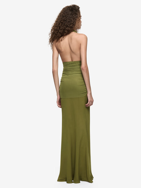 CASSIS DRAPE MAXI DRESS - FERN