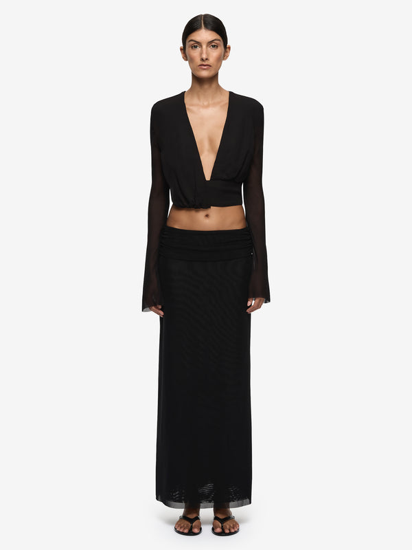 ISABELLA LONG SLEEVE TOP - BLACK