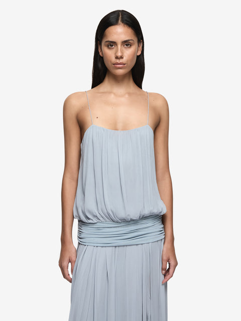 CAMILLE BLOUSON DRESS - CLOUD BLUE