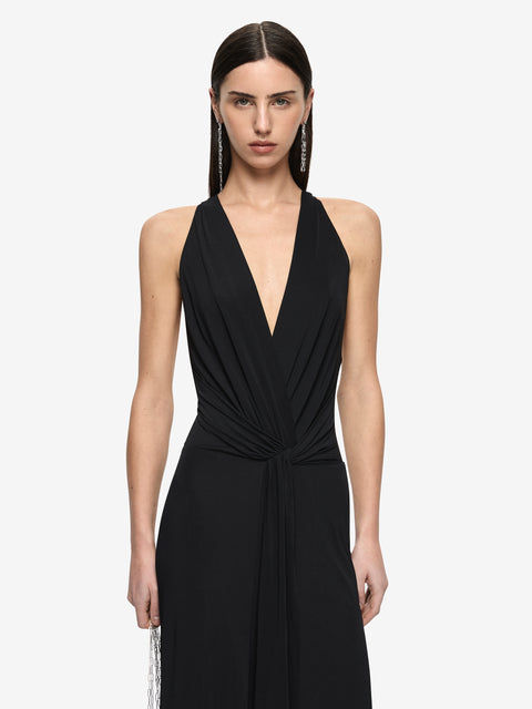 THALIA V MAXI DRESS - BLACK