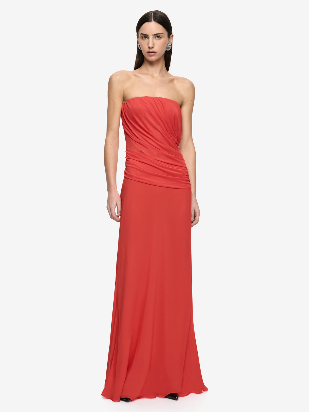 XANTHI STRAPLESS MAXI DRESS - FLAME