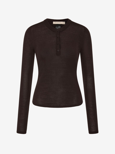 RUE LONG SLEEVE TOP - DARK CHOCOLATE