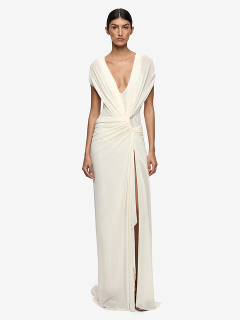 LEIA DRAPE GOWN - BUTTERCREAM