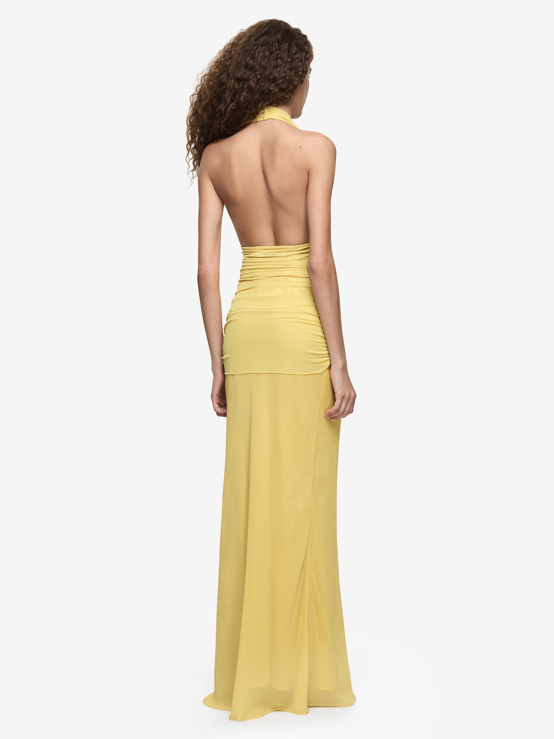 CASSIS DRAPE MAXI DRESS - CITRON